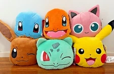 Pokemon Plush Cushions - Pickachu Bulbasaur Squirtle Charmander Eevee Jigglypuff