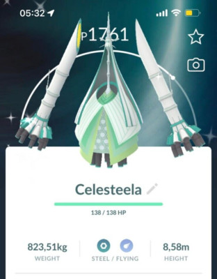 Shiny Celesteela | Trade Unregistred 1 Million stardust | Pokémon - Go
