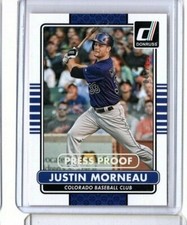 2015 Donruss Press Proofs Silver #85 Justin Morneau 47/199 Colorado Rockies