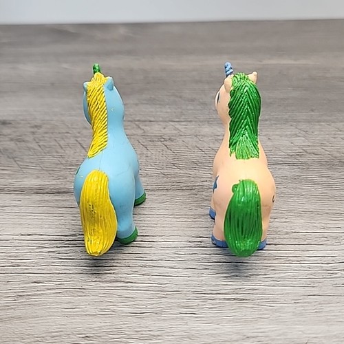 Vintage Soma Mini PVC Pony Yellow 90s Used Condition 2 inches Tall Set Of 2 - Picture 2 of 8