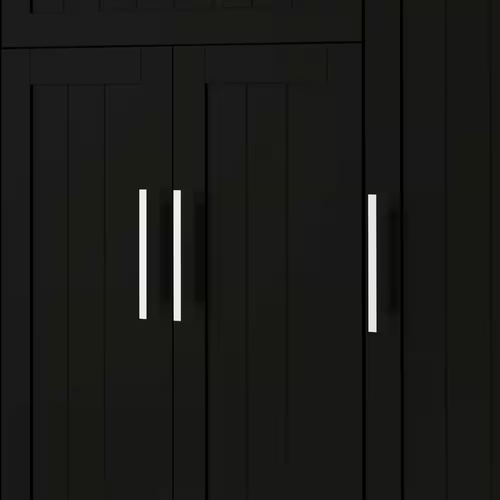 52" Kitchen Island Kitchen Cart w/ Cabinets Storage Modern Design Black Wood - Picture 4 of 12