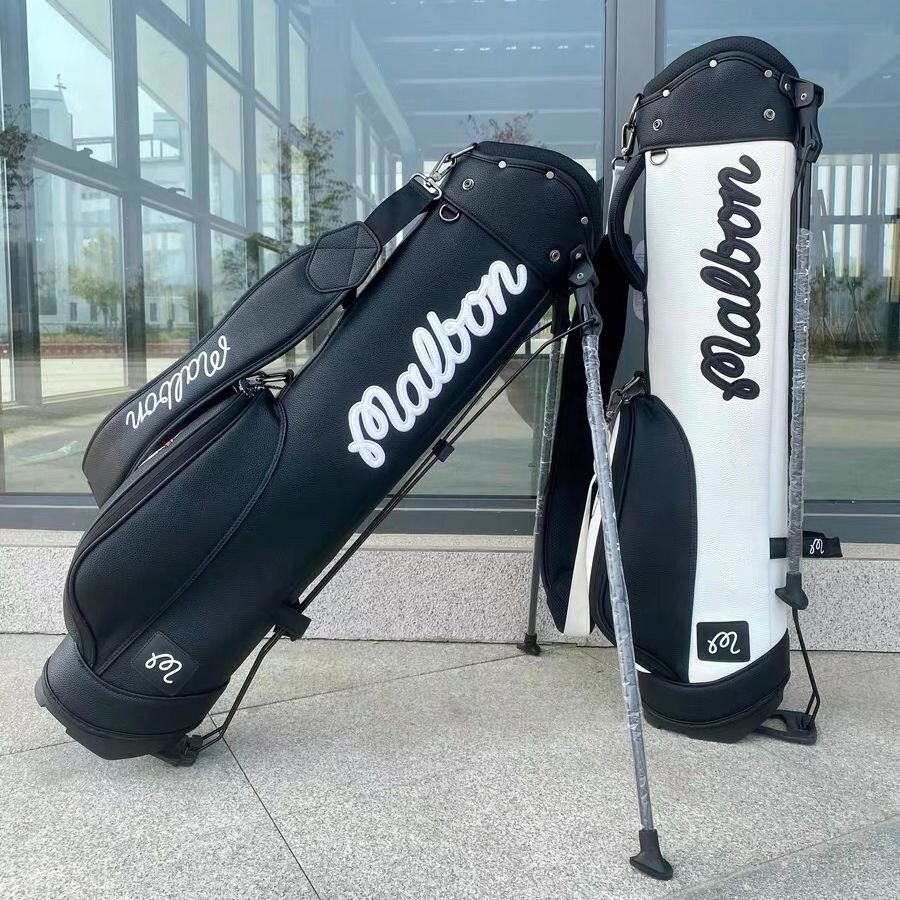 Malbon ブラック キャディバッグ ヘッドカバー付き マルボン Malbon Golf キャディバッグ Evergreen Stand Bag