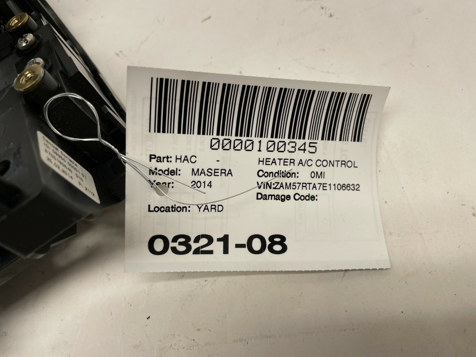 2014-2017 MASERATI Ghibli Heater A/C AC Temperature Control Assembly