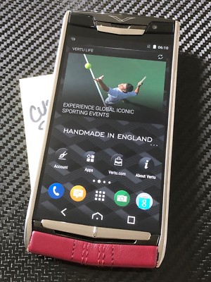 Genuine Vertu NEW Signature Touch 5.2'' Garnet Calf Leather BRAND NEW RARE    