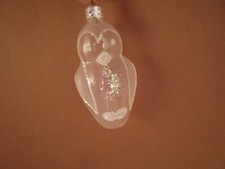 Vintage Clear Frosted Glass Bird Christmas Ornaments Czech Republic