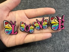 Butterfly wings Design A - Z Alphabet Letter Shoe Charms