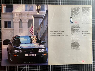 Audi V8 3.6 4.2 Limousine Oldtimer Original 1992 Vintage Advert Werbung Reklame