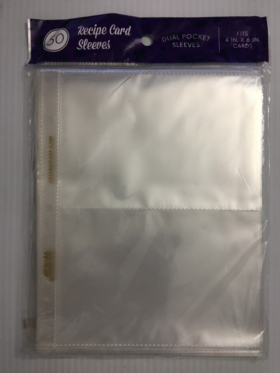 Jot & Mark Recipe Card Dual Pocket Sleeves 4X6 Recipe Cards or Photos (50  Count)