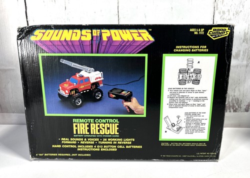 RARE 1991 VINTAGE REMOTE CONTROL FIRE RESCUE TRUCK ROAD CHAMPS SOUNDS OF POWER - Picture 2 of 4