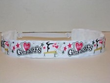 LOVE GYMNASTICS TUMBLING Non slip Headband adjustable Sweaty Sports Hair Bands