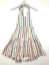 American eagle halter tiered sun dress rainbow striped size XS smocked back