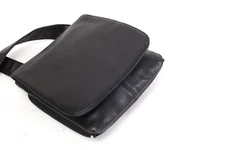 Hobo International Crossbody Shoulder Bag Black Leather Flap Fold Over Medium