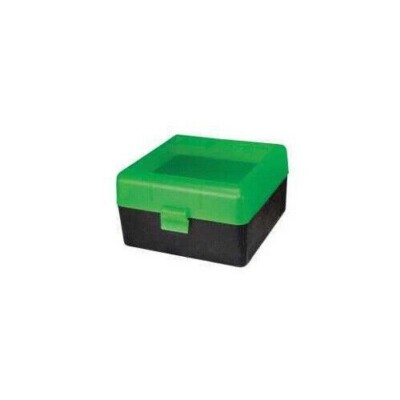 MTM 100 Round Rifle Ammo Box 17, 204, 223, 5.56x45, 6x47, Green/Black RS-100-16T