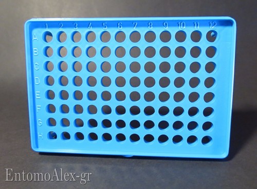 rack vassoio portaprovette x 96 provette 0.2 0.5ml scatola fiale centrifuga - Foto 3 di 3