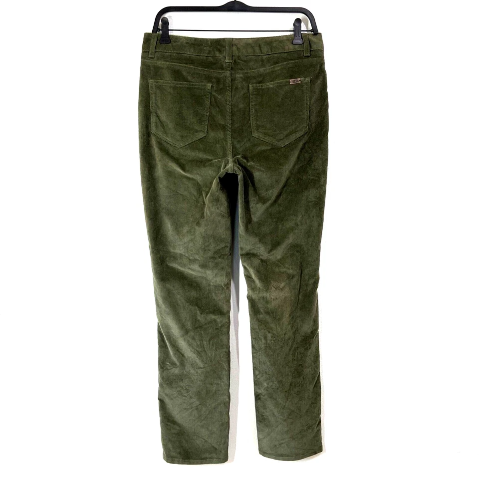 L.L. Bean Corduroy Pants Womens 10M/T Olive Green  Favorite Fit Stretch Straight - Image 2 of 4