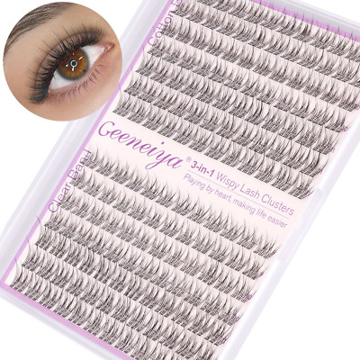 Clear Band Natural Lash Clusters Wispy Individual Eyelashes DIY Lash Extensions