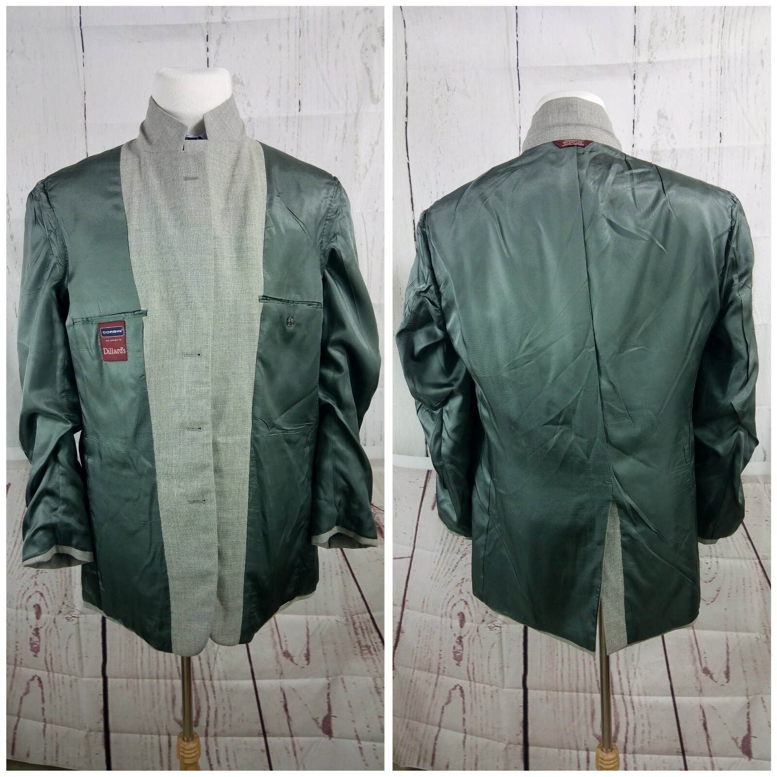 Corbin Dillard's 42L 3 Button Light Gray Suit Bla… - image 8