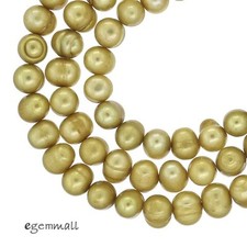 16" Freshwater Pearl Egg Round Potato Beads 4.5-5mm Champagne 66246
