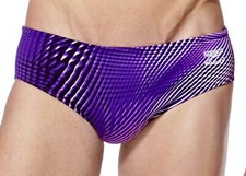 SPEEDO Warped Weave Endurance Purple White Swim Brief NEW Boys Male Sz 24