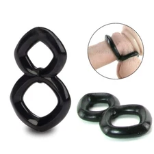 Crazy 8 Black Cock Balls Support Ring Male Penis Erection Enhancer Prolonging