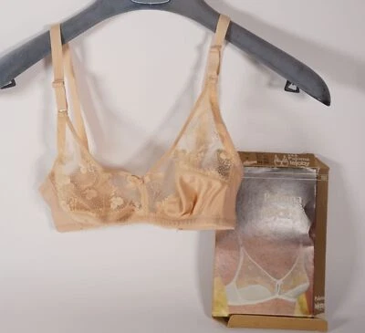 Vintage Lejaby Paloma Paris Femmes Soutien-Gorge sous-Vêtements Nu Taille 70 B À - Photo 1/4