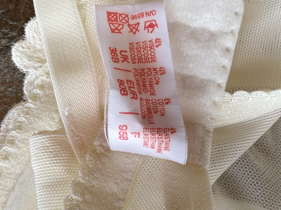 Sujetador Panache Venus 3411 Todo Encaje Bordado Ver a Través 36 B Con Aros Foto 4 de 4