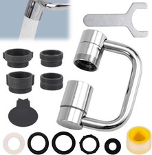 Universal Sink Faucet Extender, 1080 -1440 Rotatable Aerator Extension with