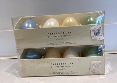 8 Pottery Barn Easter Egg Candles  Multicolor Pastel Spring Easter