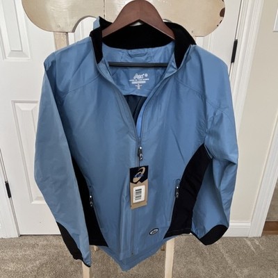 ASICS Women's Semi-Fitted Colorblock Track Jacket Blue/Black M Full Zip Pockets
