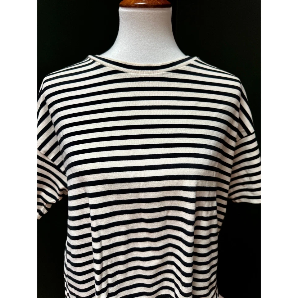 Lou & Grey Striped Organic Cotton Short Sleeve T-Shirt Women's S - Image 4 of 4