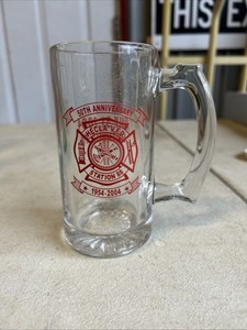 Vintage 50th Anniversary Station 88 Hecla V.F.D Hecla Pa. Glass Mug