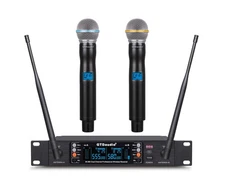 GTD Audio 2x100 Adjustable Channels UHF Diversity Wireless Microphone, Rang up