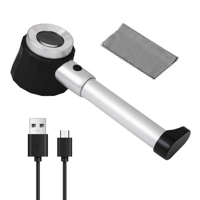 Taschenlupe Drahtzähler 10x 30x Lupe mit LED Lichtleiter Lupe Com...