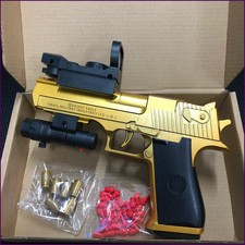 Continuous Fire Pistol Desert Eagle Mechanical Empty Hanging Soft Bullet Toy Gun