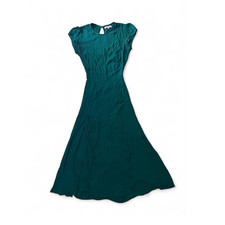 Reformation Green Maxi Dress Long Cap Sleeve Round Neck Solid Womens 4