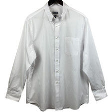 Van Heusen Shirt Mens XL 17 34/35 White Button Down Dress Regular Fit Pocket Dad