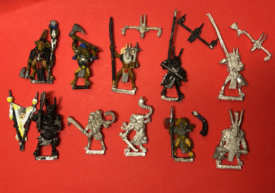 Citadel Games Workshop Metall Warhammer Chaos Beastmen Lord & Command x10  