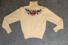 Vintage 80's S.S.G. by Catharine Lover Wool Sweater Sz M Cream