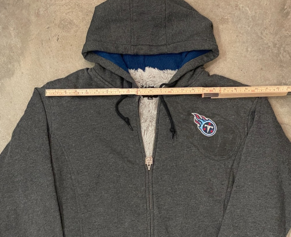 NFL Pro Line Titans Jacket Mens XL Gray Sherpa Fleece Lined Full Zip Heavyweight thumbnail 9