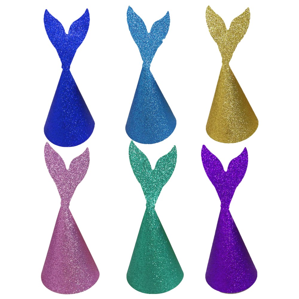 APL 6 Pezzi Cappelli Glitter Festa Compleanno Cappelli Per Bambini Festa Cappello Pesce Cappelli
