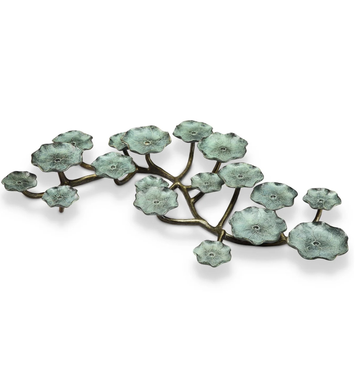 Aluminum 18 Candle Blossom Candelabra Pillar Votive Tea Light