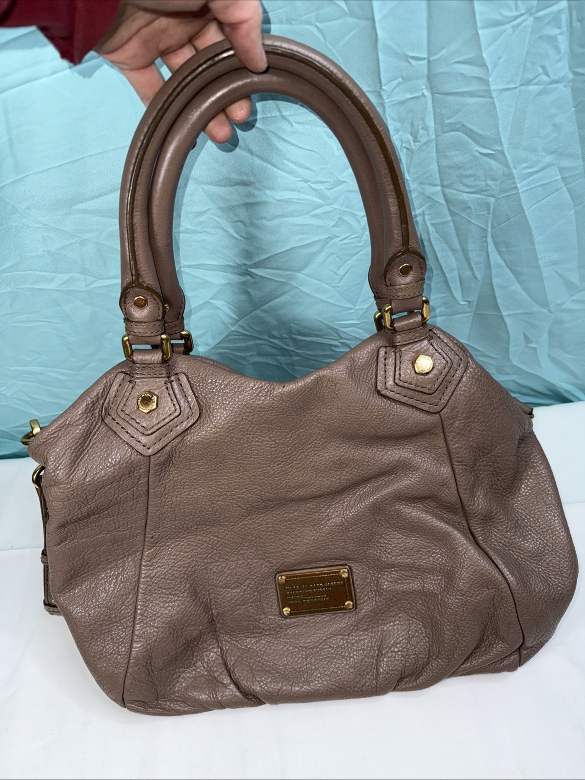 Marc by Marc Jacobs Classic Q Fran Tote Taupe Leather Shoulder Bag Y2K