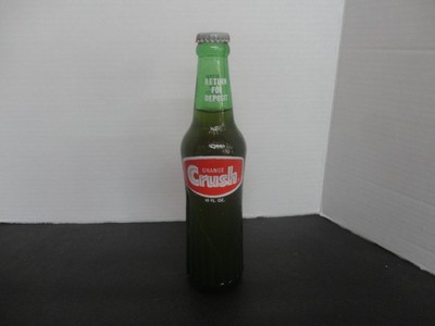 RARE GREEN ORANGE CRUSH SODA BOTTLE 10OZ. FULL