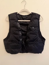 Daily Paper Black Puffer Vest Men's Size Large Full Zip Pockets