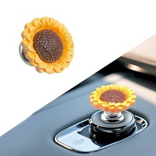Push Start Button Cover - Sunflower Resin Engine Start Stop Cover, Sunflower