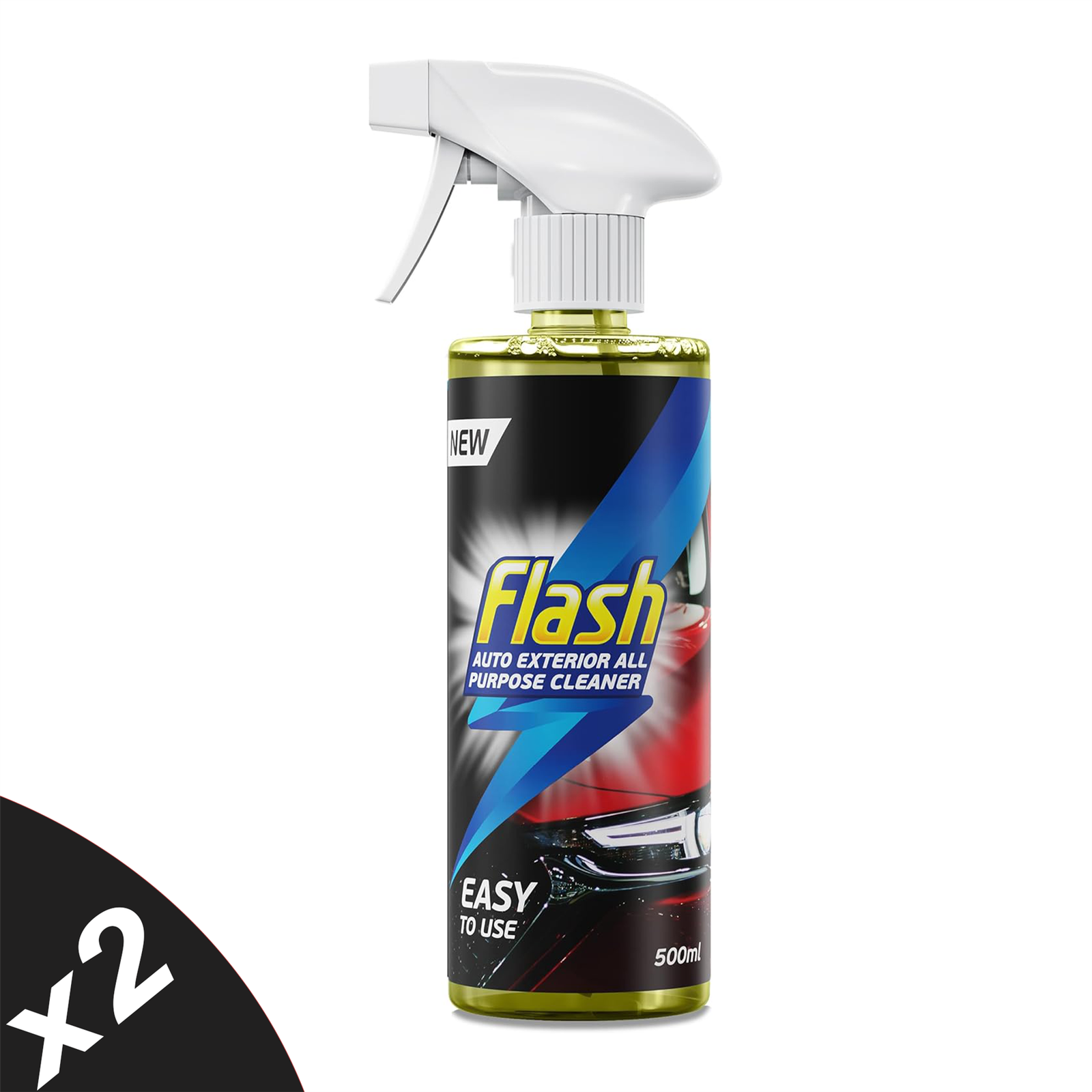 FLASH All-Purpose Exterior Car Cleaner Spray Safe for All Surfaces 2x500ml