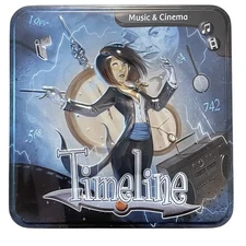 TIMELINE Music & Cinema Card Game Complete In Tin Asmobee 2013 Family Fun