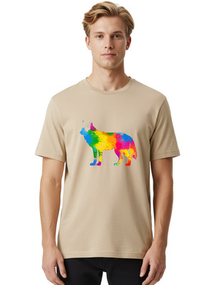 Wolf Mens Graphic Tee, 100% Cotton, Casual Summer Wear