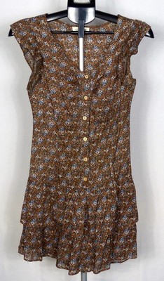 Mine Women s Small Brown Floral Smocked Dress
