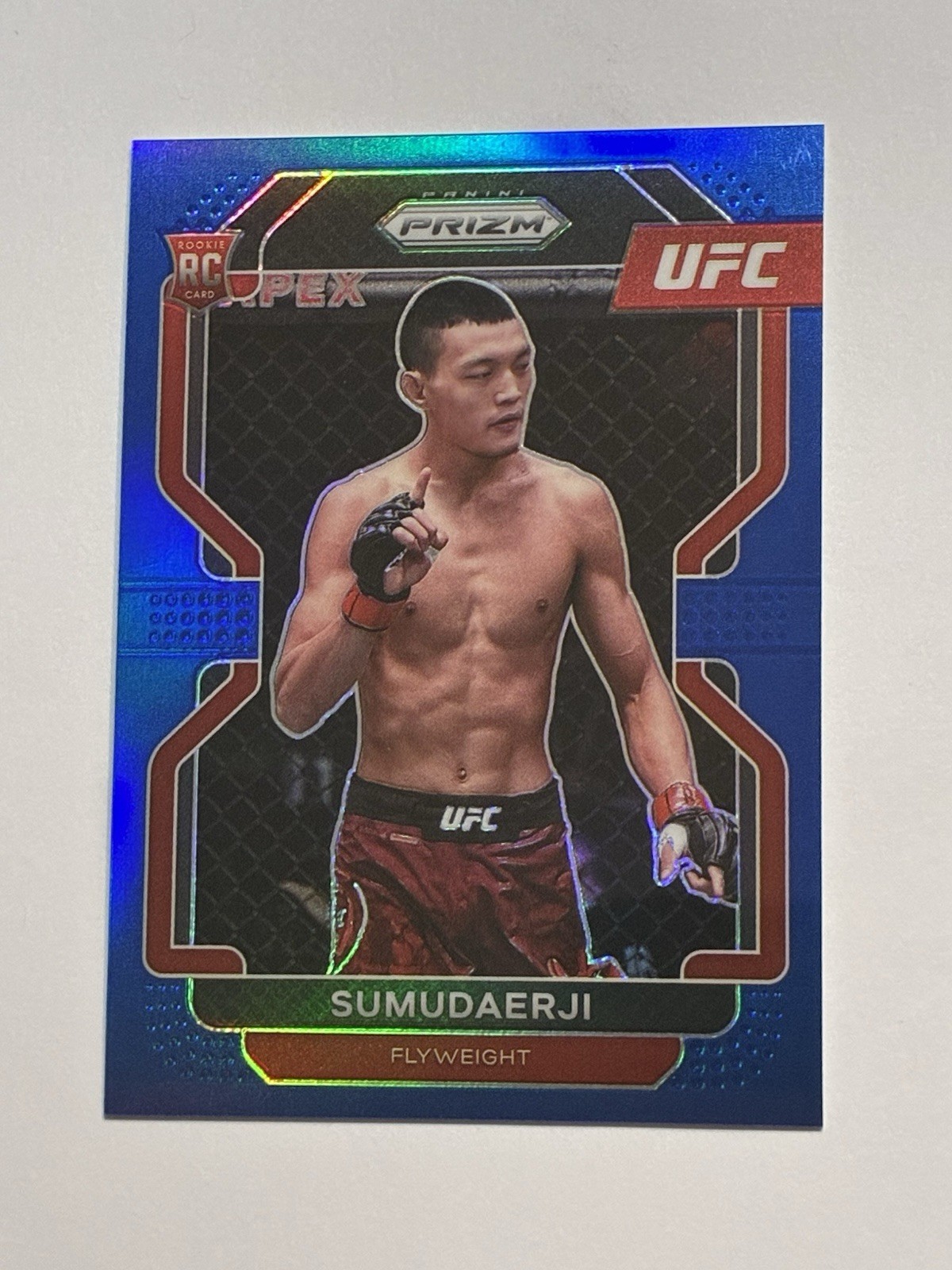 2022 Panini UFC Prizm Sumudaerji RC 130/199 Blue Prizm Parallel Rookie Card #114